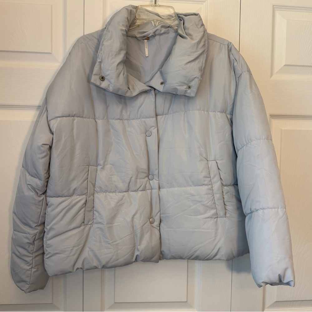 light blue free people puffer coat